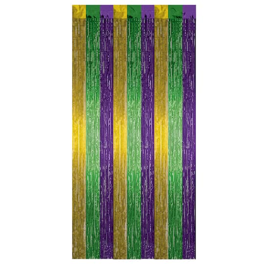 Beistle 8ft. x 3ft. Mardi Gras 1-Ply Gleam 'N Curtain